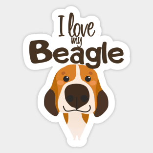I love my Beagle! Sticker